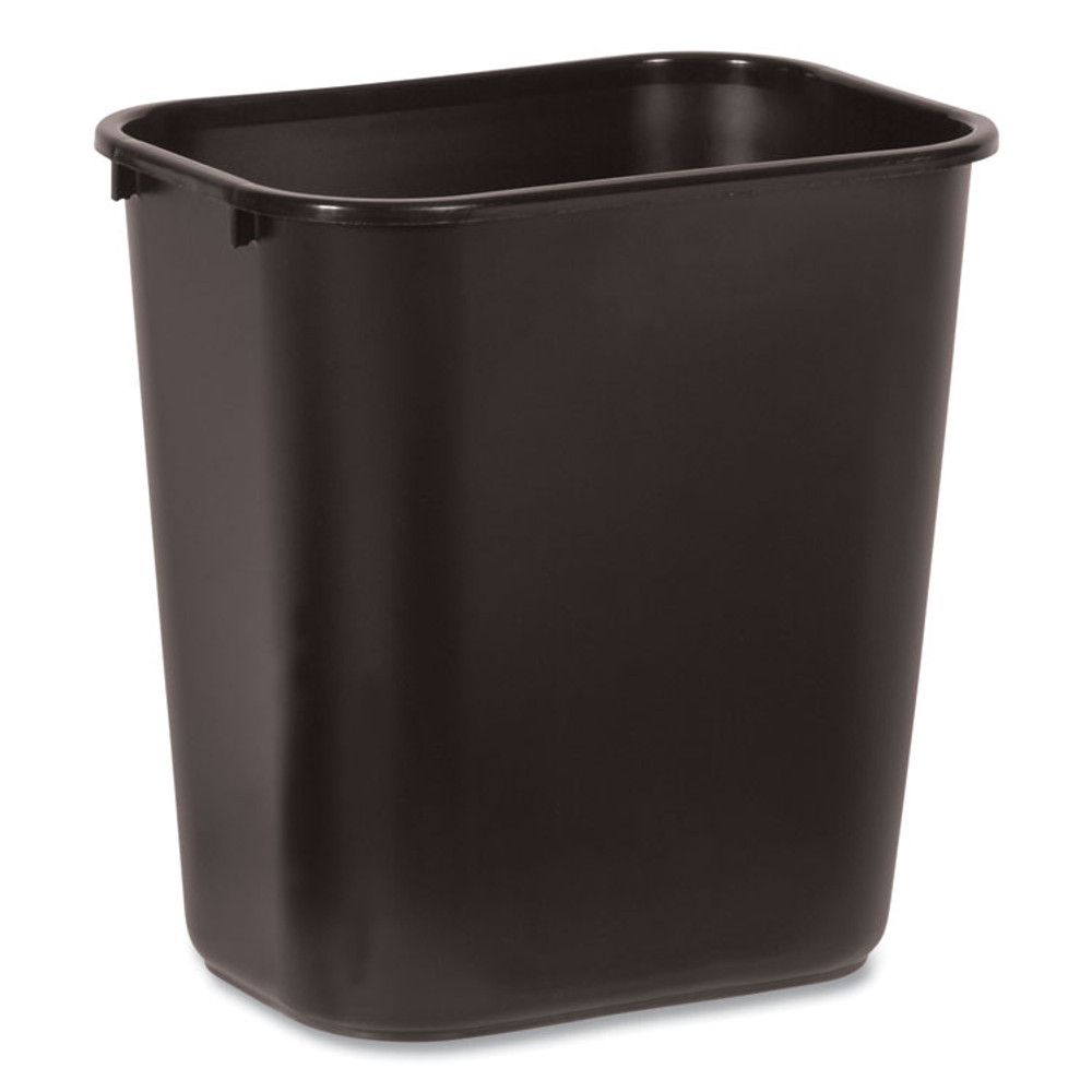 RUBBERMAID COMMERCIAL PROD. 295600BK Deskside Plastic Wastebasket, 7 gal, Plastic, Black