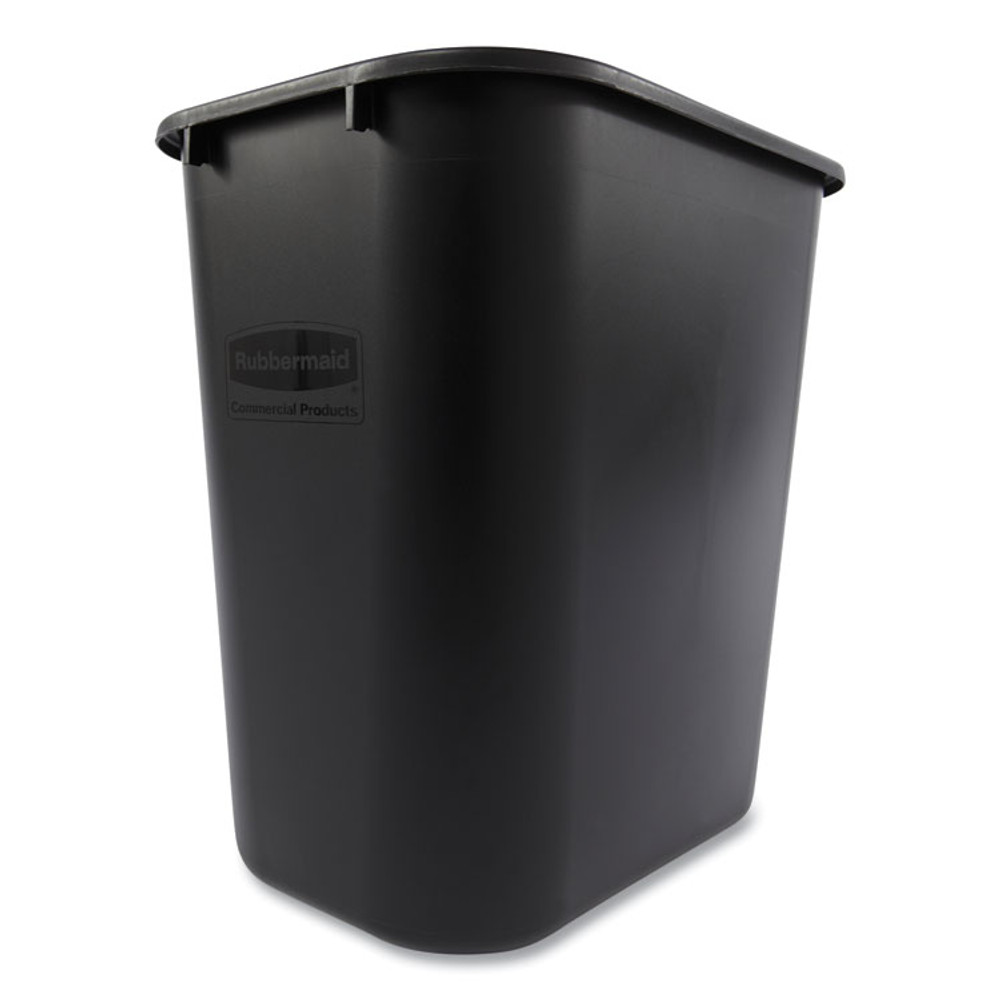 RUBBERMAID COMMERCIAL PROD. 295600BK Deskside Plastic Wastebasket, 7 gal, Plastic, Black