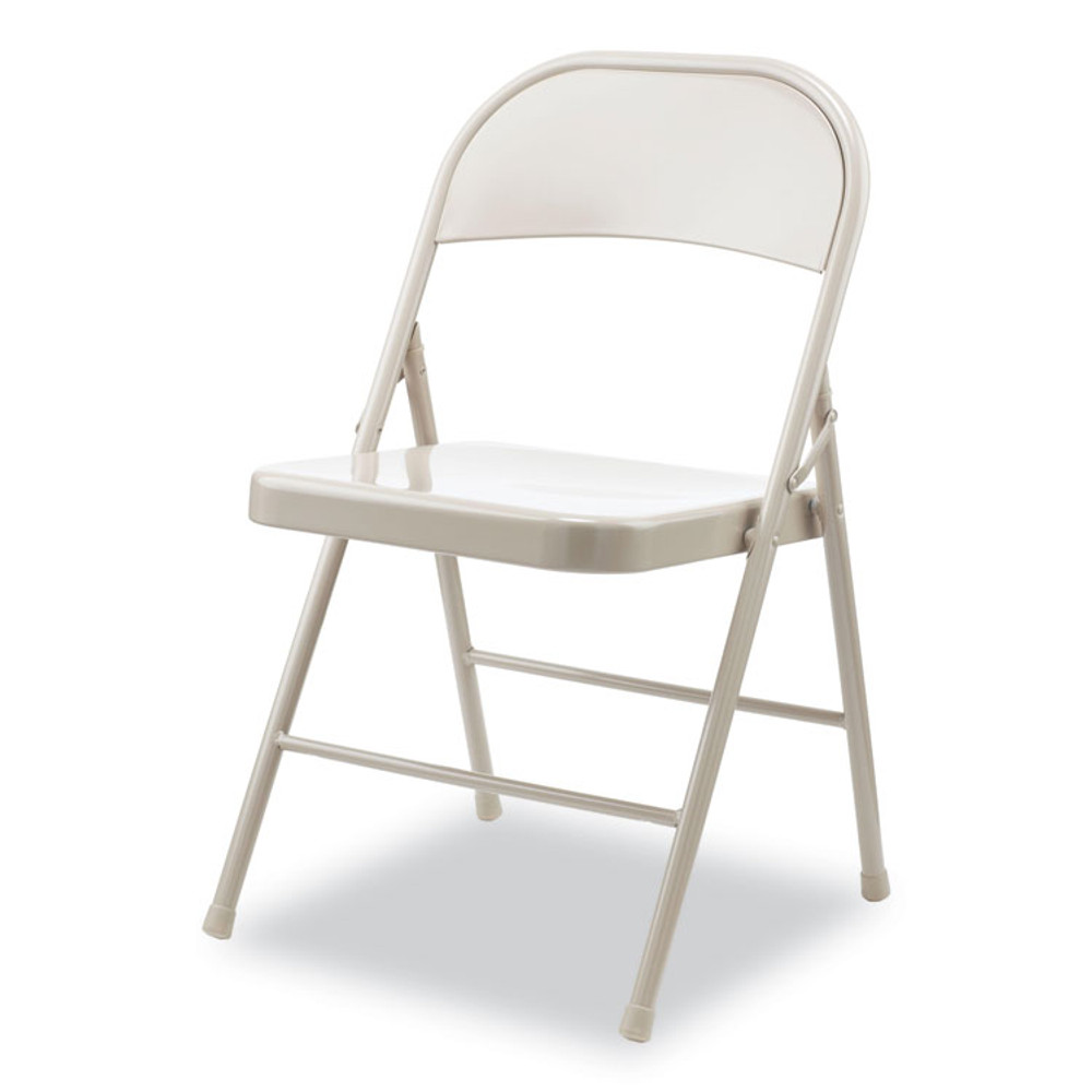ALERA CA944 Armless Steel Folding Chair, Supports Up to 275 lb, Taupe Seat, Taupe Back, Taupe Base, 4/Carton