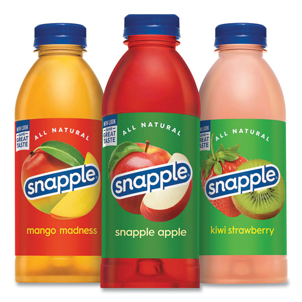 DR PEPPER SNAPPLE GROUP, INC. 22000813 Juice Drink Variety Pack, Snapple Apple, Kiwi Strawberry, Mango Madness, 20 oz Bottle, 24/Carton