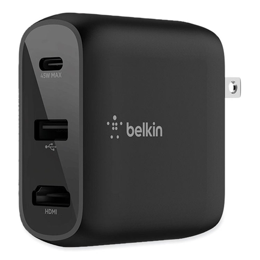 BELKIN COMPONENTS AVC010TTBK Connect 46.5W Multi-Port Power Hub for USB-C Laptop or Nintendo Switch, 3 Ports, Black