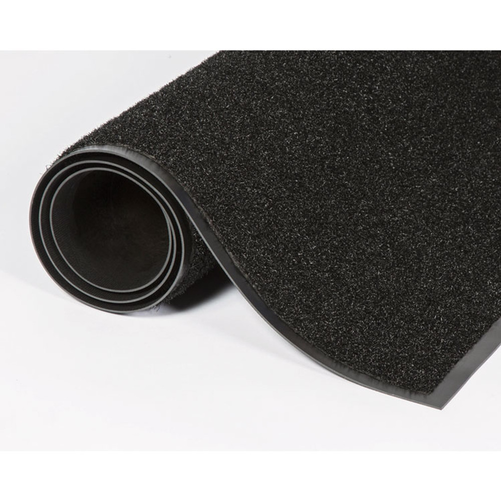 CROWN MATS & MATTING JS0046BK Jasper Indoor/Outdoor Scraper Mat, Black Cut Pile Nylon Surface, 48" x 72"