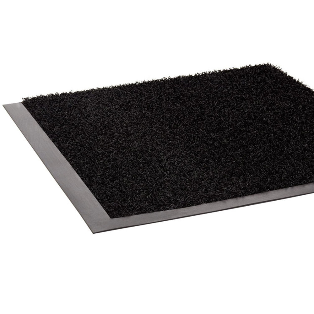CROWN MATS & MATTING JS0046BK Jasper Indoor/Outdoor Scraper Mat, Black Cut Pile Nylon Surface, 48" x 72"