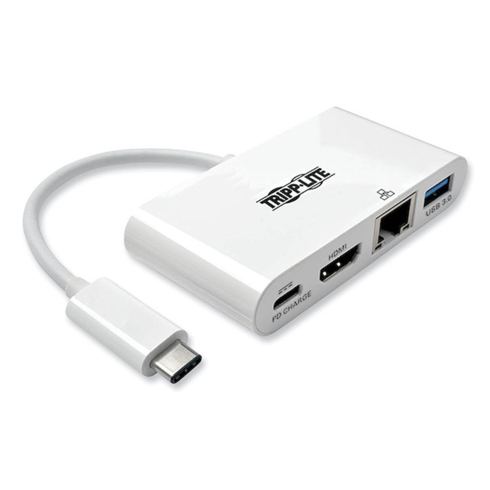 EATON CORPORATION Tripp Lite by U44406NHGUC USB 3.1 Gen 1 USB-C to HDMI Adapter, USB-A/USB-C PD Charging/Gigabit Ethernet, 3", White