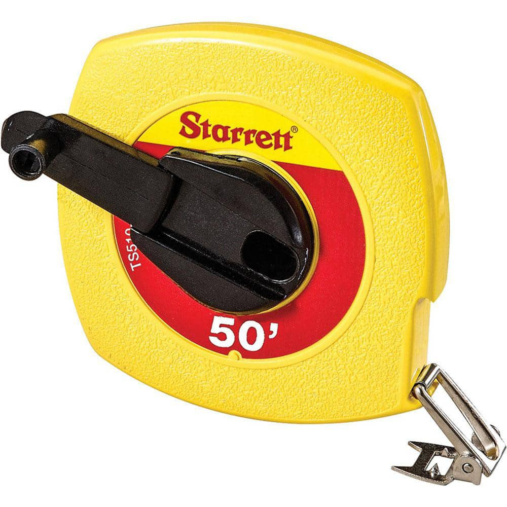 Starrett 30618 Tape Measure: 50' Long, 3/8" Width, Yellow Blade
