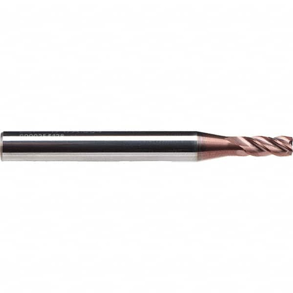 Emuge 1917A.003 3mm Diam 4-Flute 38° Solid Carbide 0.07mm Chamfer Length Square Roughing & Finishing End Mill