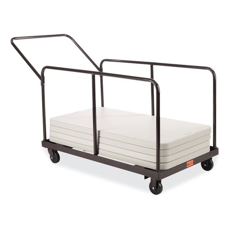 NATIONAL PUBLIC SEATING NPS® DYMU Folding Table Dolly For Round and Rectangular Tables, 660 lb Capacity, 31.25 x 27.75 x 47.5, Brown