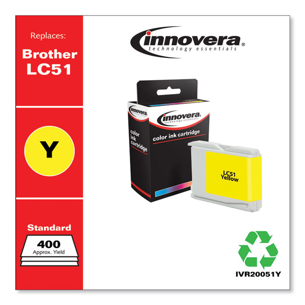 INNOVERA 20051Y Remanufactured Yellow Ink, Replacement for LC51Y, 400 Page-Yield