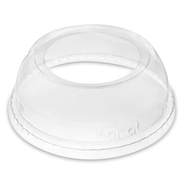 KARAT BY LOLLICUP CKDL626WH PET Lids, Wide Opening Dome, Fits 12 oz to 24 oz Cold Cups, Plastic, Clear, 1,000/Carton