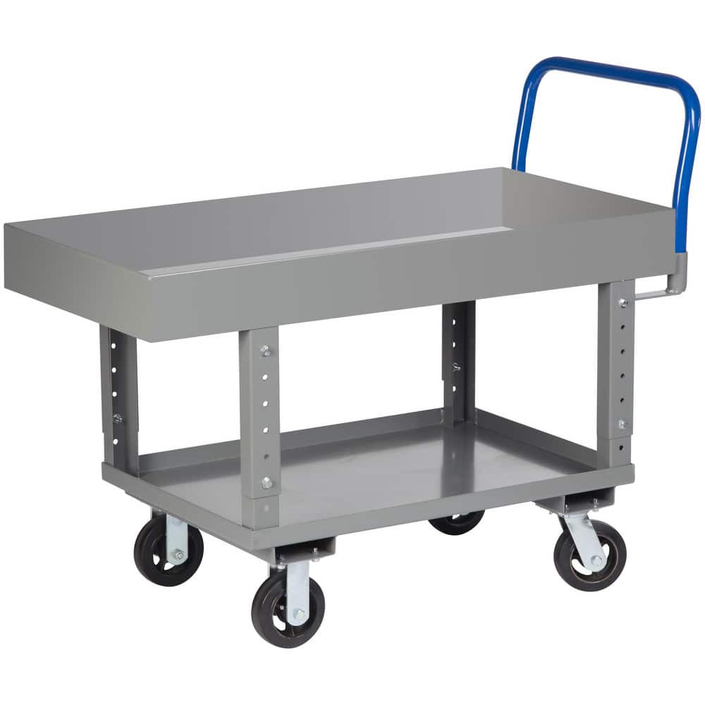 Little Giant. RNL2X630606MRAH Bar, Panel & Platform Trucks; Type: Work-Height Platform Truck with Lower Shelf ; Load Capacity (Lb. - 3 Decimals): 2000.000 ; Body Material: Steel ; Height (Inch): 55-1/2 ; Deck Surface: Smooth ; Platform Height: 35.5in