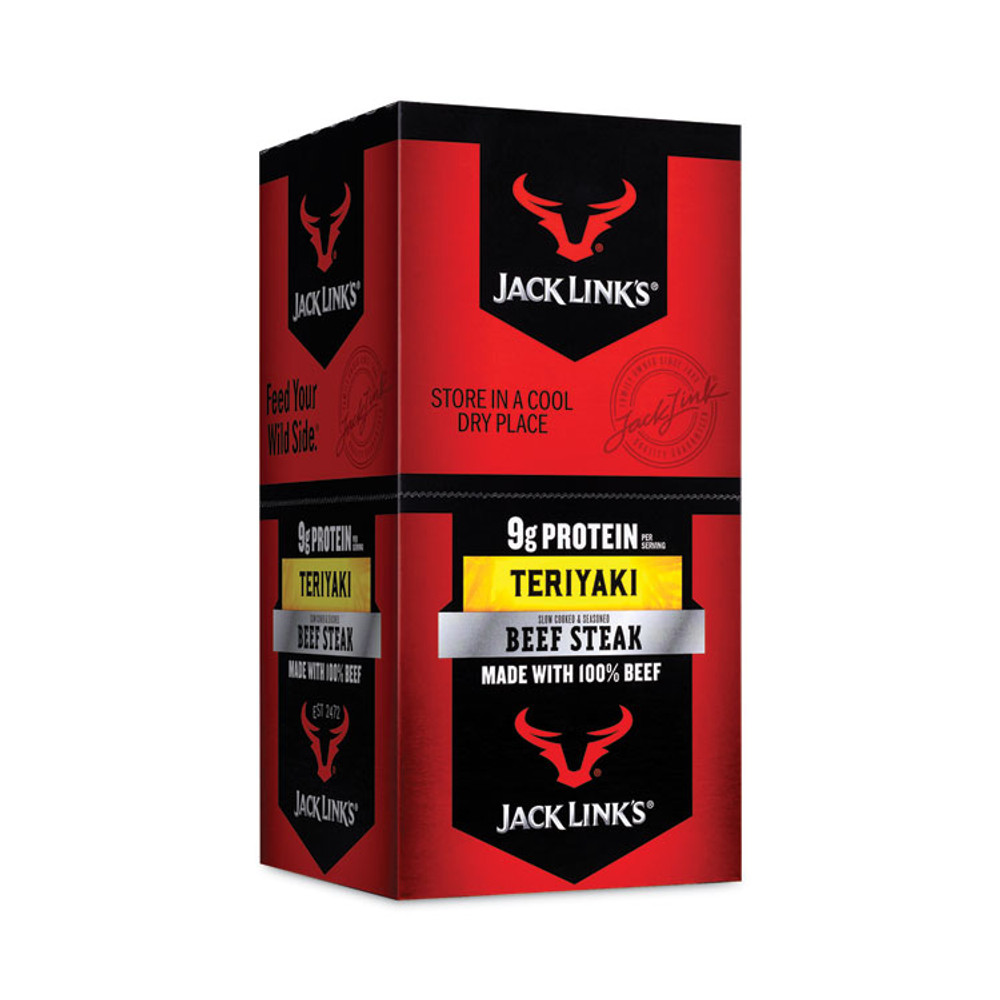 LINK SNACKS INC Jack Link’s 27800009 Teriyaki Beef Steak, 1 oz, 12/Box