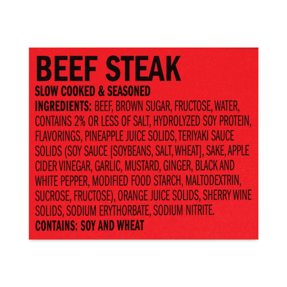 LINK SNACKS INC Jack Link’s 27800009 Teriyaki Beef Steak, 1 oz, 12/Box