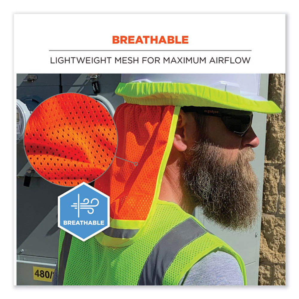 TENACIOUS HOLDINGS, INC. ergodyne® 29051 GloWear 8005 Hi-Vis Hard Hat Neck Shade, 20 x 12.5, Orange
