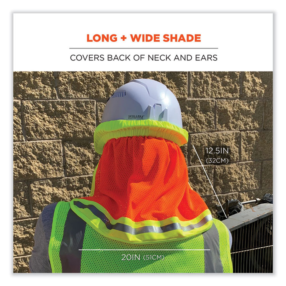 TENACIOUS HOLDINGS, INC. ergodyne® 29051 GloWear 8005 Hi-Vis Hard Hat Neck Shade, 20 x 12.5, Orange