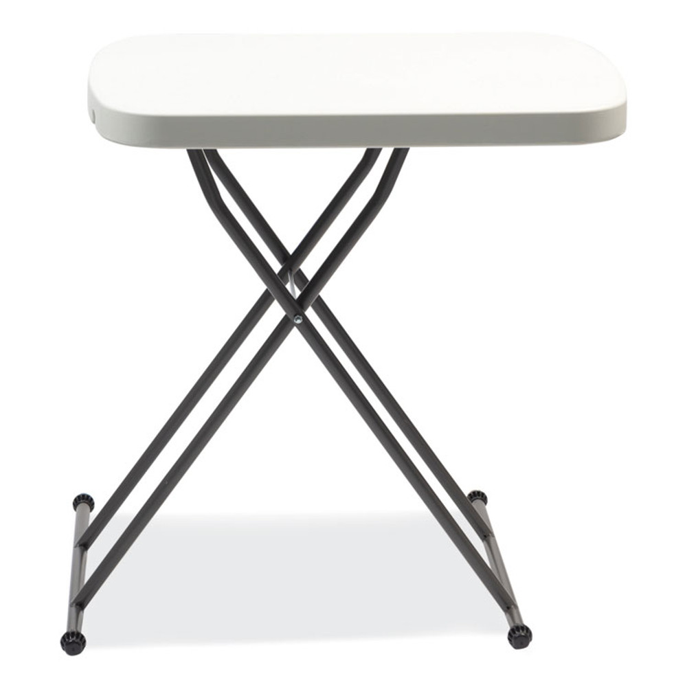 ALERA 65604N Height-Adjustable Personal Folding Table, Rectangular, 25.6" x 17.7" x 19" to 28", White Top, Dark Gray Legs