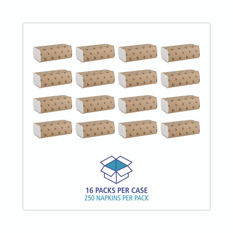 BOARDWALK 6200 Multifold Paper Towels, 1-Ply, 9 x 9.45, White, 250 Towels/Pack, 16 Packs/Carton