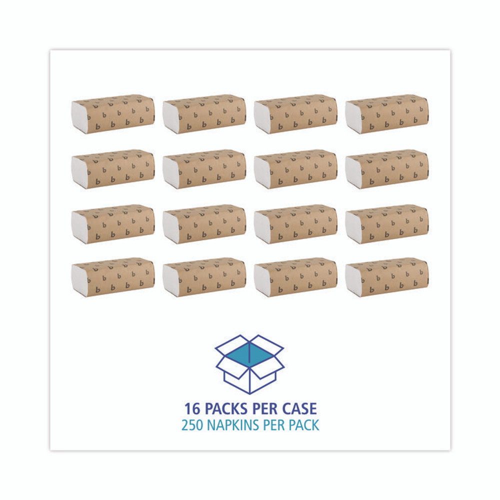 BOARDWALK 6200 Multifold Paper Towels, 1-Ply, 9 x 9.45, White, 250 Towels/Pack, 16 Packs/Carton