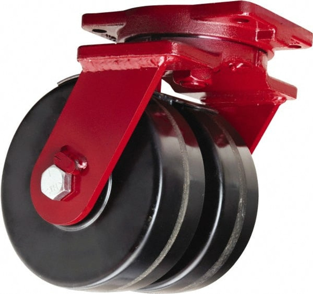 Hamilton S-EHD2-63PT Swivel Top Plate Caster: Phenolic, 6" Wheel Dia, 3" Wheel Width, 4,000 lb Capacity, 8-1/2" OAH