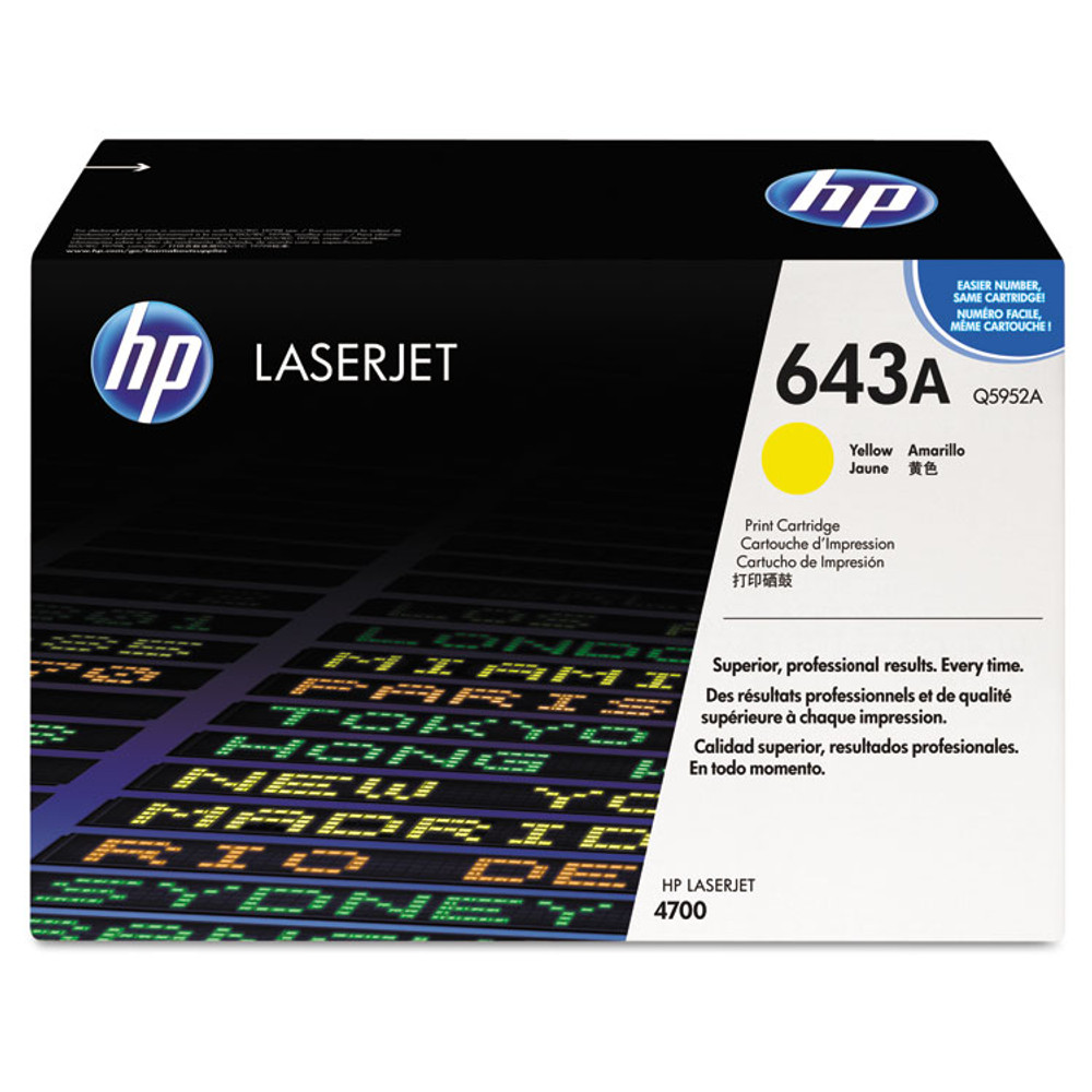 HEWLETT PACKARD SUPPLIES HP Q5952A HP 643A, (Q5952A) Yellow Original LaserJet Toner Cartridge