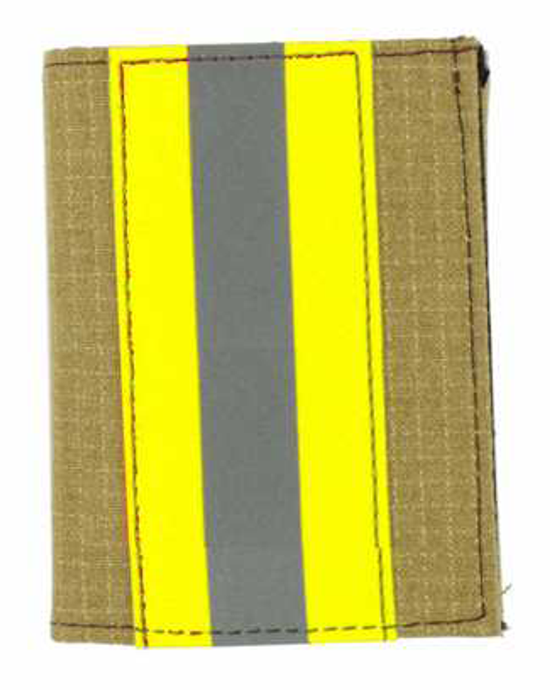 Perfect Fit 100-D1-FF-GY Firefighter Gold Matrix Badge & ID Case w/ Yellow Tape - 2.75''x3.50''