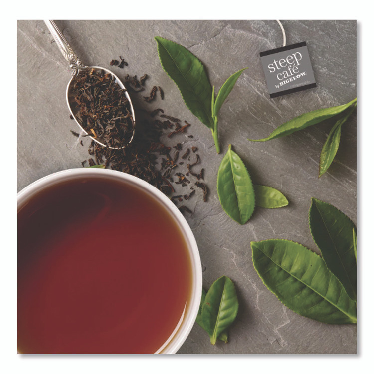 KEURIG DR PEPPER Bigelow® RCB19971 steep Cafe Organic Black Tea, English Breakfast, 50 Bags/Carton