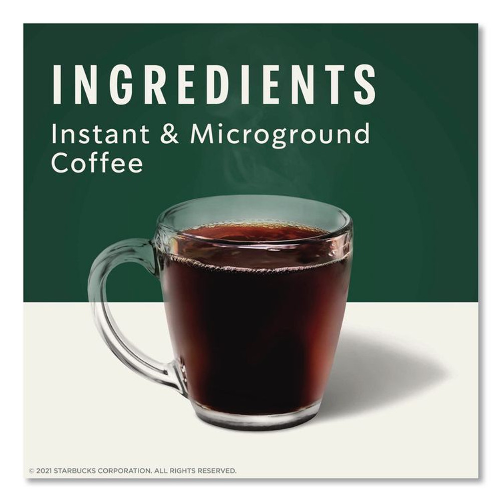 STARBUCKS COFFEE COMPANY 12407838CT VIA Ready Brew Coffee, 0.11 oz, Italian Roast, 8 Packets/Bag, 12 Bags/Carton