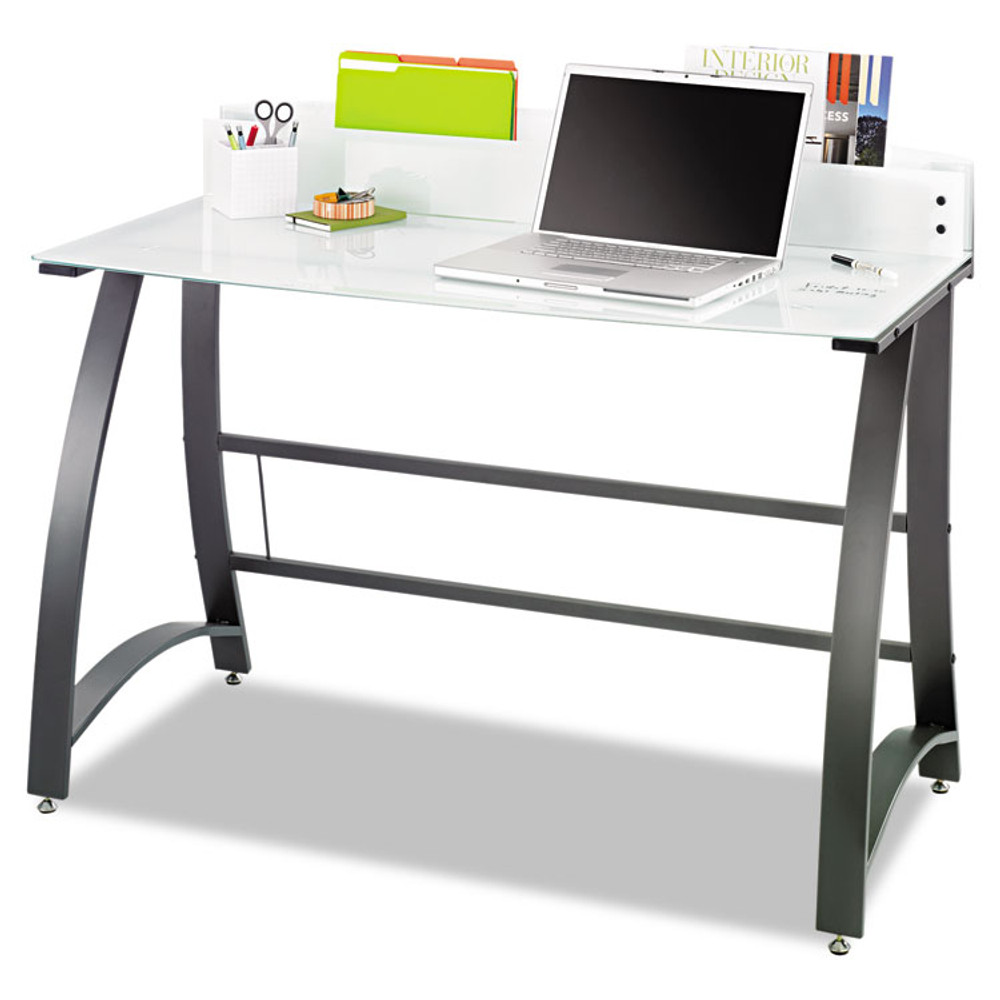 SAFCO PRODUCTS 1938TG Xpressions 47" Computer Desk, 47" x 23" x 37", Frosted/Black