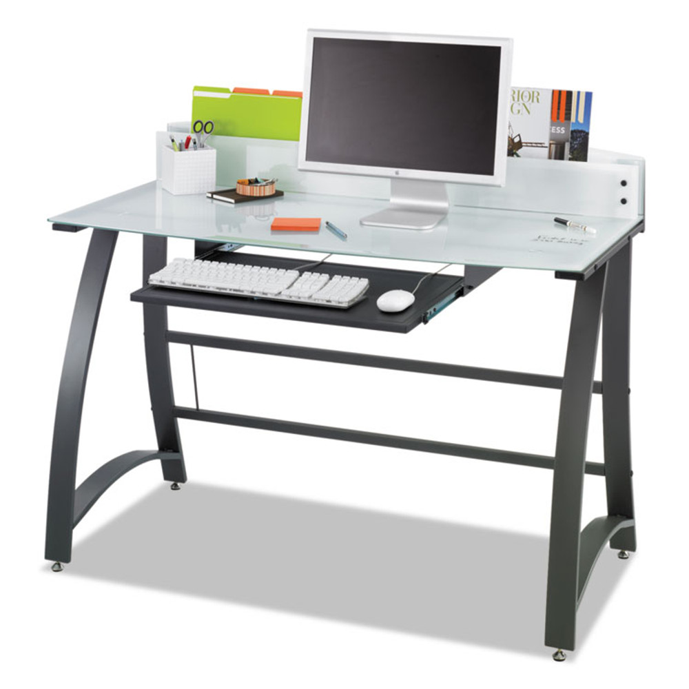 SAFCO PRODUCTS 1938TG Xpressions 47" Computer Desk, 47" x 23" x 37", Frosted/Black