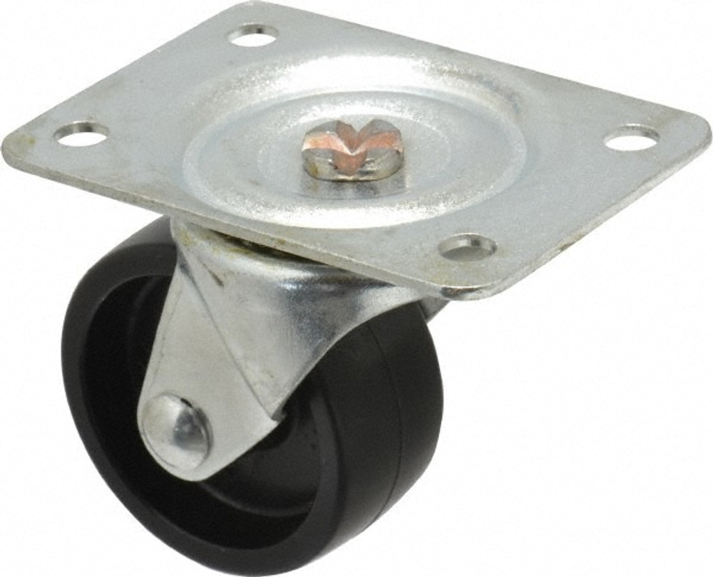 Shepherd 101441 Swivel Top Plate Caster: Polyolefin, 2-1/2" Wheel Dia, 1-1/8" Wheel Width, 175 lb Capacity, 3-1/4" OAH