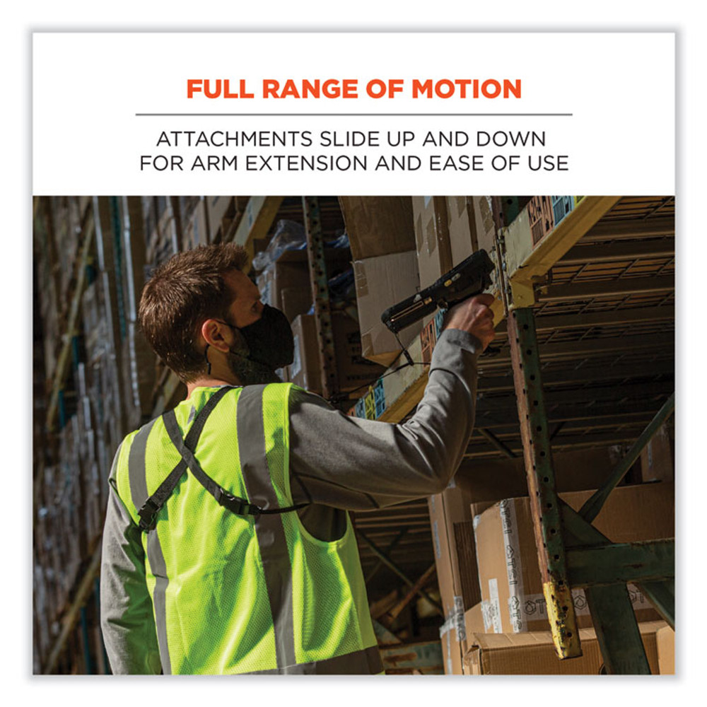 TENACIOUS HOLDINGS, INC. ergodyne® 19163 Squids 3132 Barcode Scanner Lanyard Harness, Small: 13" Arm Strap, 32" Long Lanyard Strap, Black