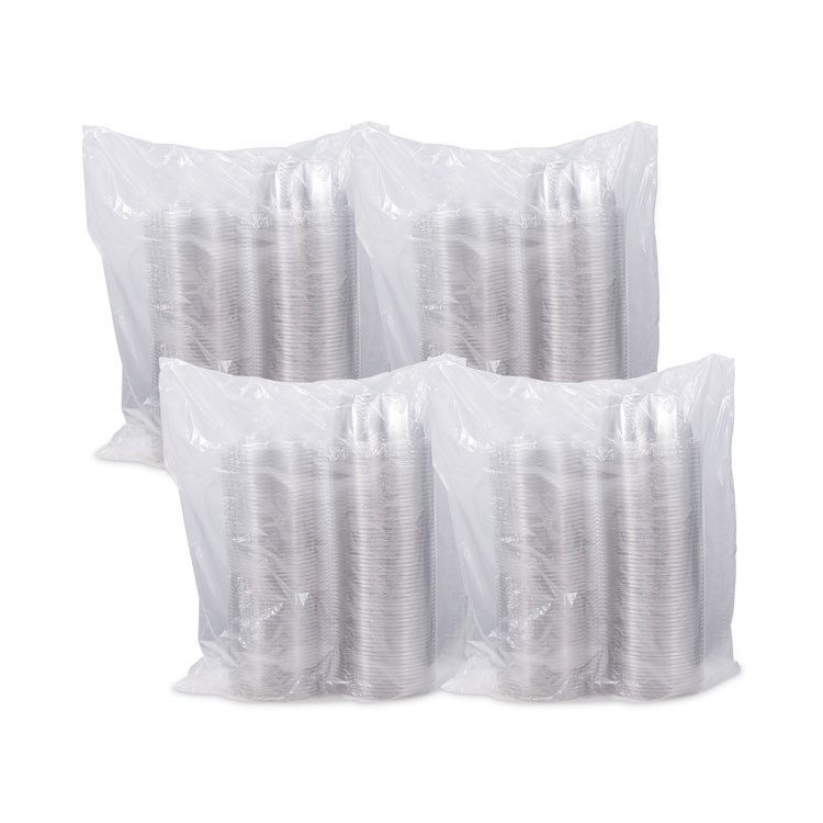 DART CTR16BF SafeSeal Tamper-Resistant, Tamper-Evident Bowls with Flat Lid, 16 oz, 5.5" Diameter x 2.7" h, Clear, Plastic, 240/Carton