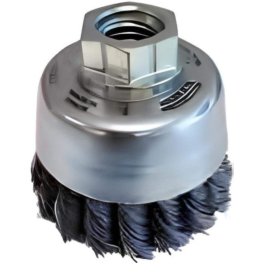 JAZ USA 56142 Cup Brushes; Brush Diameter (Decimal Inch): 6 ; Brush Type: Knotted ; Fill Material: Steel ; Arbor Type: Threaded Arbor ; Arbor Hole Thread Size: 5/8-11 ; Grade: Coarse