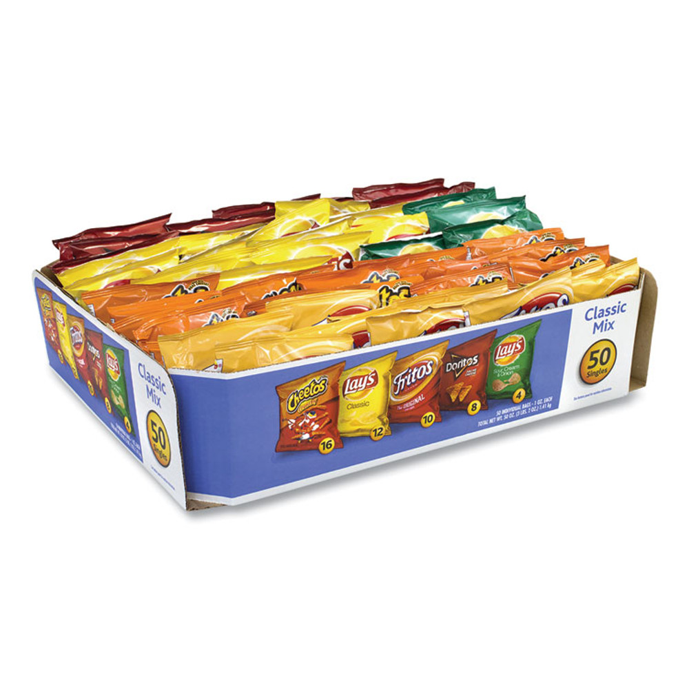 FRITO-LAY, INC. 22000403 Potato Chips Bags Variety Pack, Assorted Flavors, 1 oz Bag, 50 Bags/Carton