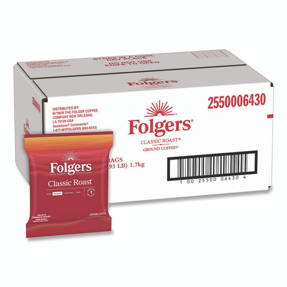 KEURIG DR PEPPER Folgers® 06430 Classic Roast Ground Coffee Fraction Pack, 1.5 oz, 42/Carton