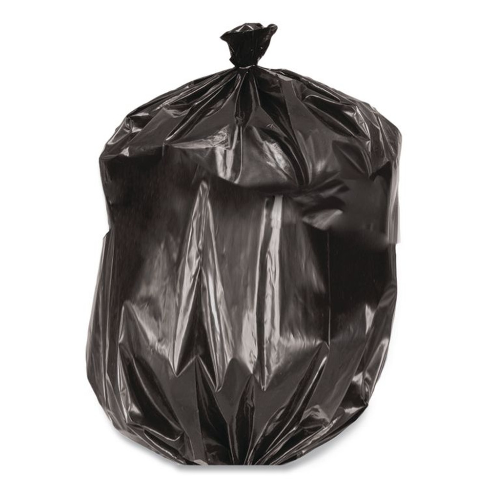 GEN 3858-20 Waste Can Liners, 60 gal, 40.64 mic, 38" x 58", Black, 10 Bags/Roll, 10 Rolls/Carton