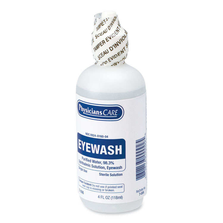 FIRST AID ONLY, INC. PhysiciansCare® by 7006 First Aid Refill Components Disposable Eye Wash, 4 oz. Bottle