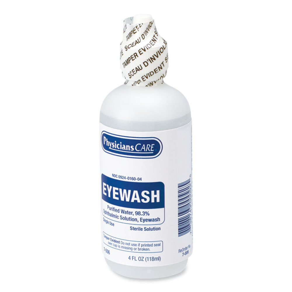 FIRST AID ONLY, INC. PhysiciansCare® by 7006 First Aid Refill Components Disposable Eye Wash, 4 oz Bottle