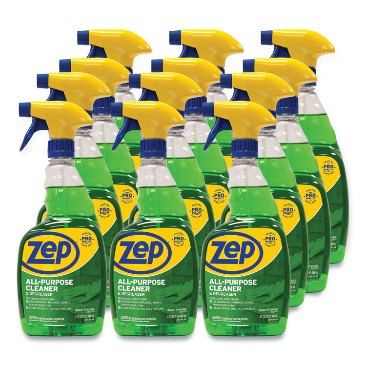 ZEP INC. Commercial® ZUALL32CT All-Purpose Cleaner and Degreaser, Fresh Scent, 32 oz Spray Bottle, 12/Carton