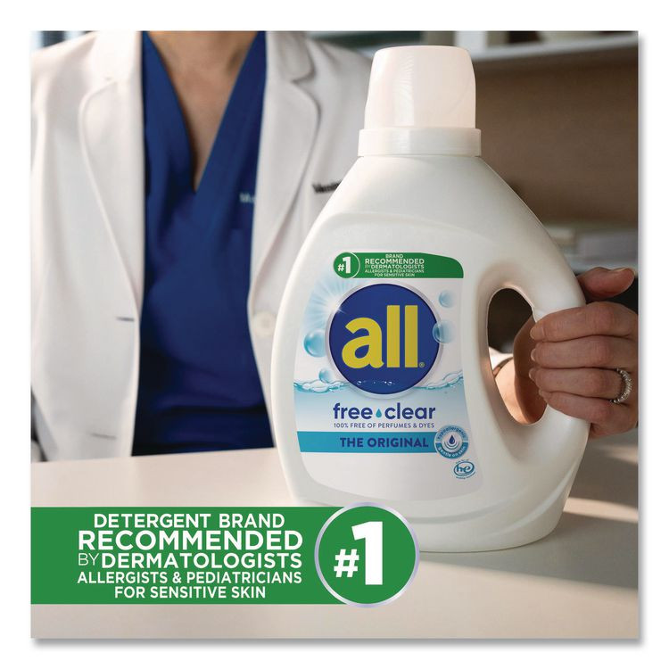 VEND-RITE MANUFACTURING CO all® 46159 Ultra Free Clear HE Liquid Detergent, Unscented, 141 oz Bottle, 4/Carton