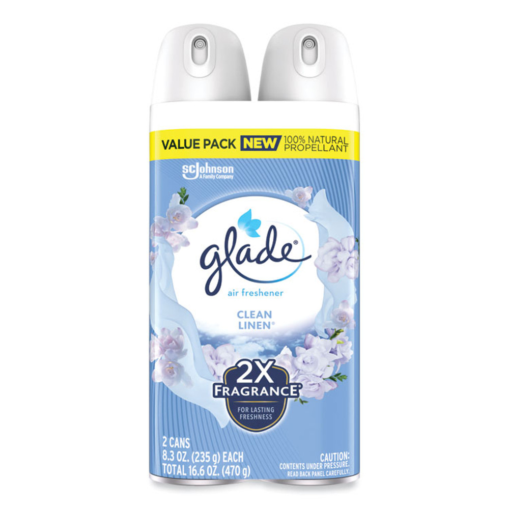 SC JOHNSON Glade® 346578 Air Freshener, Clean Linen Scent, 8.3 oz, 2/Pack, 3Packs/Carton