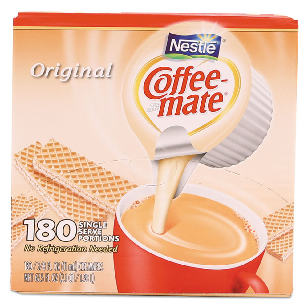 NESTLE Coffee mate® 753032 Liquid Coffee Creamer, Original, 0.38 oz Mini Cups, 180/Carton