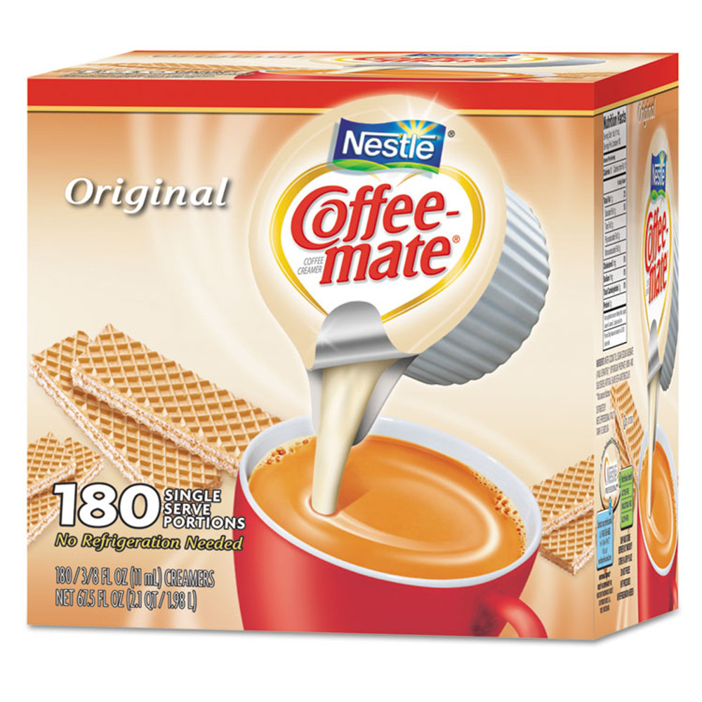 NESTLE Coffee mate® 753032 Liquid Coffee Creamer, Original, 0.38 oz Mini Cups, 180/Carton