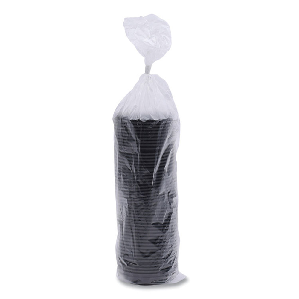 BOARDWALK HOTBL1020 Hot Cup Lids, Fits 10 oz to 20 oz Hot Cups, Plastic, Black, 1,000/Carton