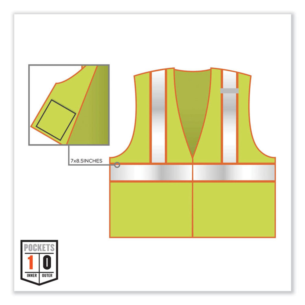TENACIOUS HOLDINGS, INC. ergodyne® 21327 GloWear 8230Z Class 2 Two-Tone Mesh Zipper Vest, Polyester, 2X-Large/3X-Large, Lime