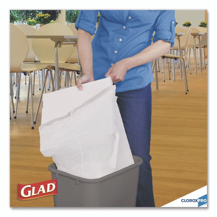 CLOROX SALES CO. Glad® 78526CT CloroxPro ForceFlex Tall Kitchen Drawstring Trash Bags, 13 gal, 24 x 27.38, Gray, 100 Bags/Box, 4 Boxes/Carton