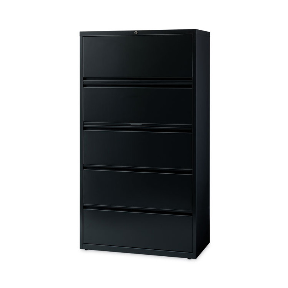 HIRSH INDUSTRIES SPACE SOLUTIONS 14992 Lateral File Cabinet, 5 Letter/Legal/A4-Size File Drawers, Black, 36 x 18.62 x 67.62