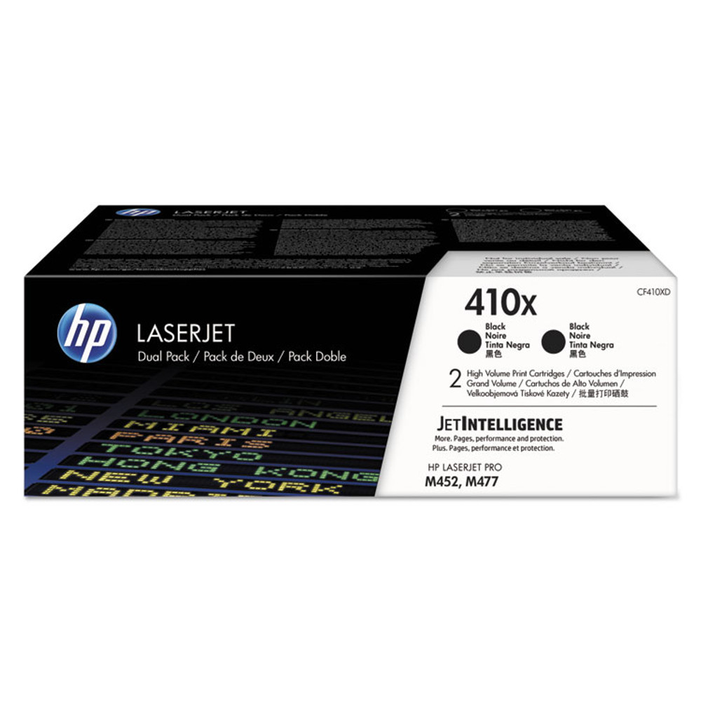 HEWLETT PACKARD SUPPLIES HP CF410XD HP 410X, (CF410X-D) 2-Pack High-Yield Black Original LaserJet Toner Cartridges