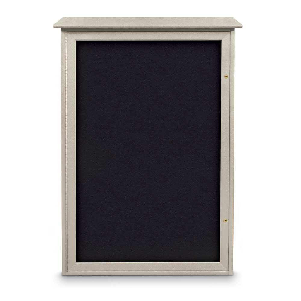 United Visual Products UVSD4832-LTGREY Enclosed Recycled Rubber Bulletin Board: 48" Wide, 32" High, Rubber, Black
