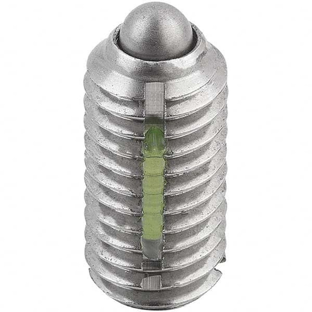 KIPP K0324.08 Threaded Spring Plunger: M8, 0.6299" Thread Length, 0.1575" Dia, 0.0787" Projection