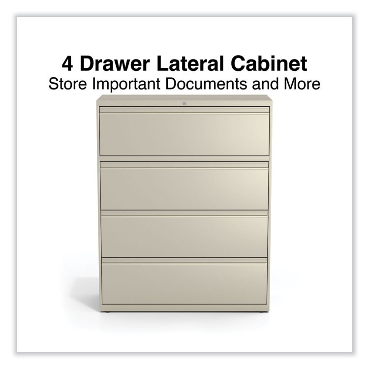 ALERA HLF4254PY Lateral File, 4 Legal/Letter-Size File Drawers, Putty, 42" x 18.63" x 52.5"
